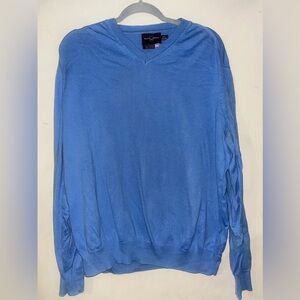 Black Brown 1826 Blue V-Neck Men's Sweater 100% Supima